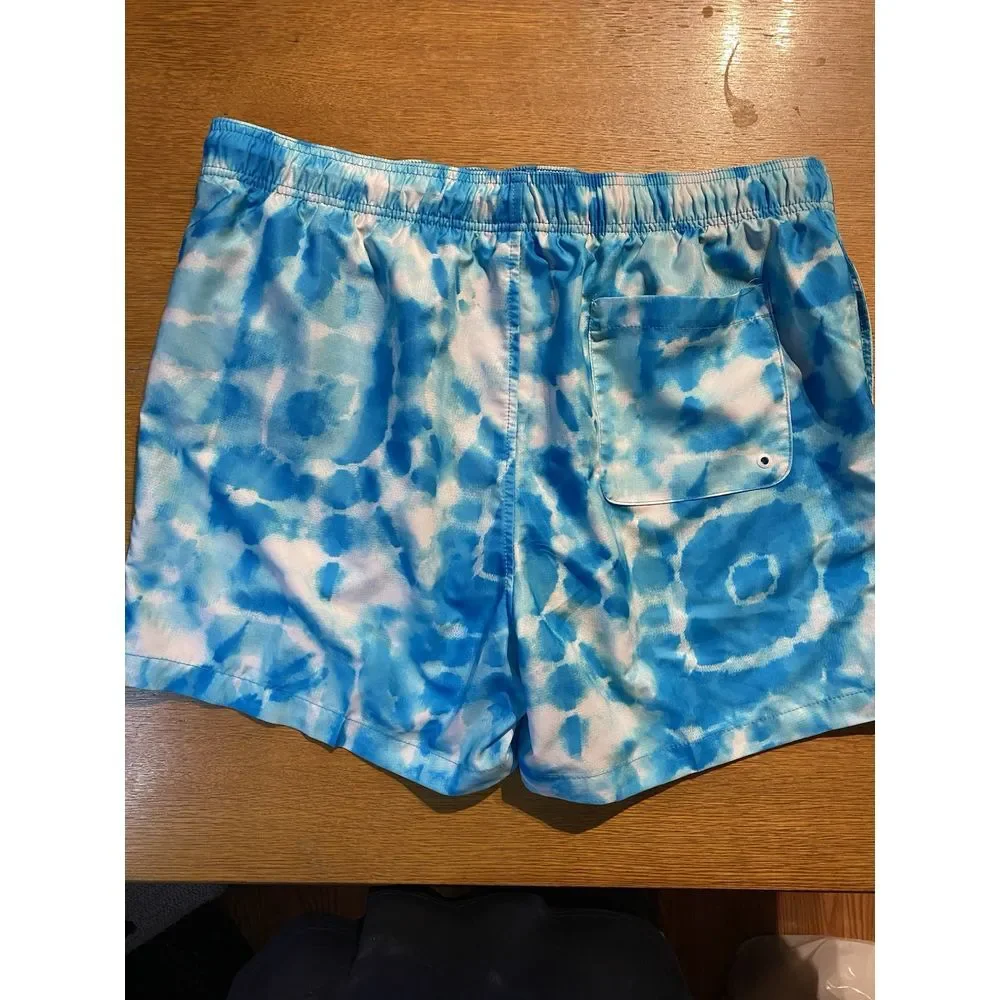 Speedo Mens Swim Shorts Size‎ XXL Trunks Blue Tie Dye Mesh Lined Pockets
